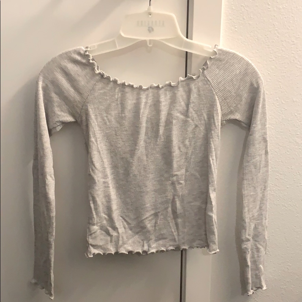 Brandy Melville gray off the shoulder long sleeve